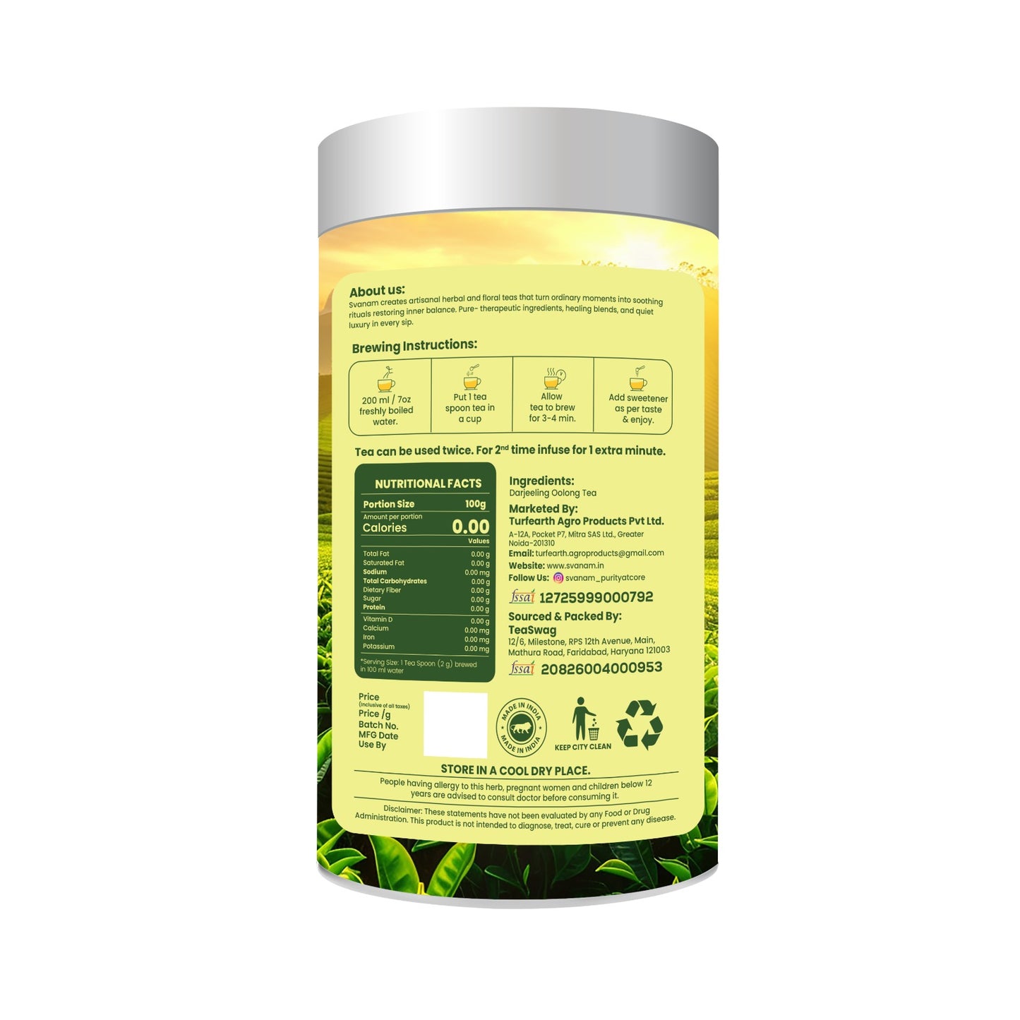 Svanam Darjeeling Oolong Tea