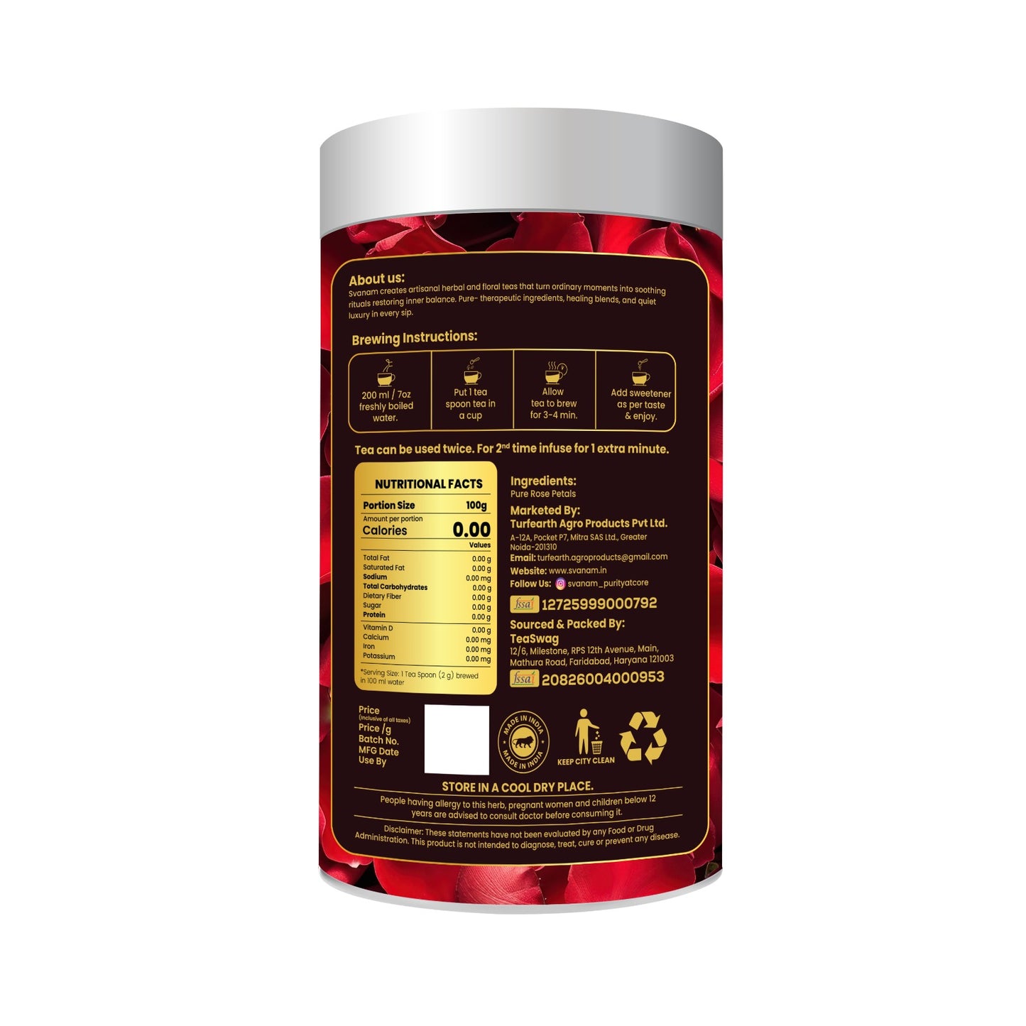 SVANAM Rose Flower Tea