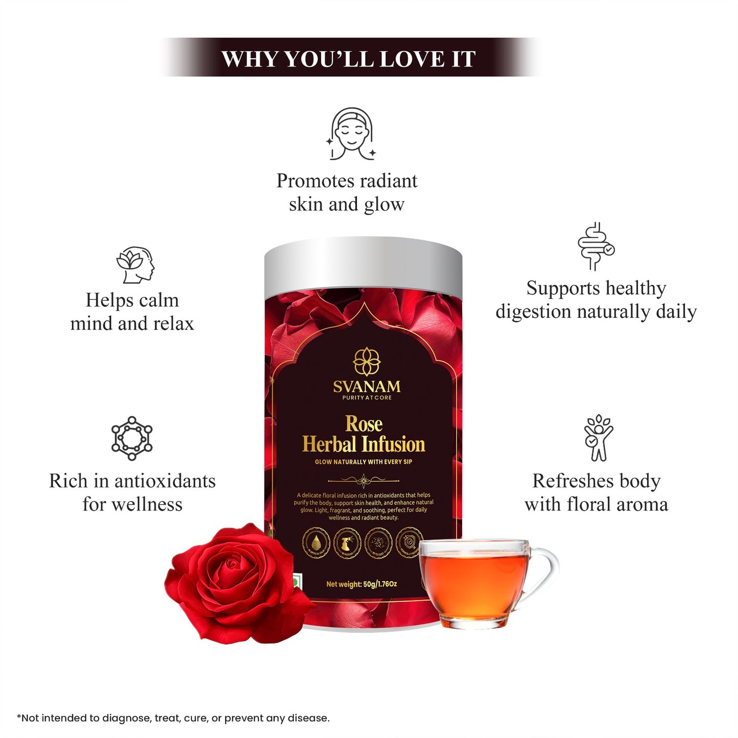 SVANAM Rose Flower Tea