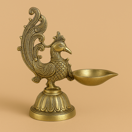 Brass Peacock Diya