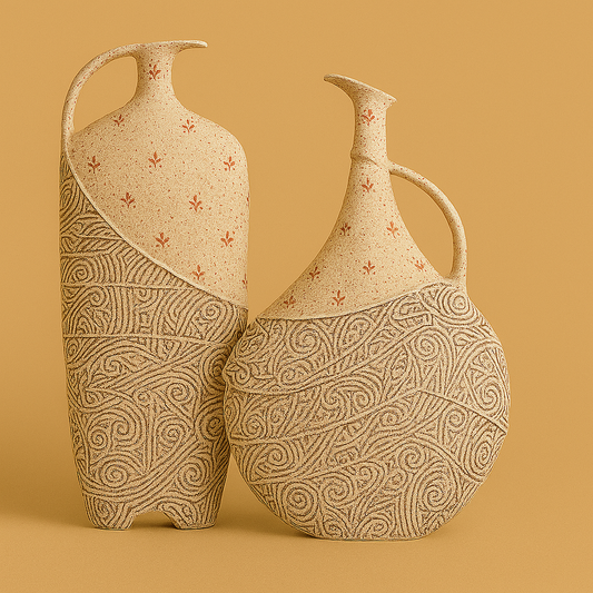 Sculpted Ceramic Vessels (Set of Two)