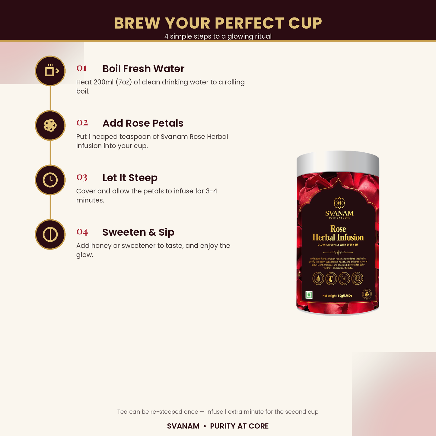 SVANAM Rose Flower Tea